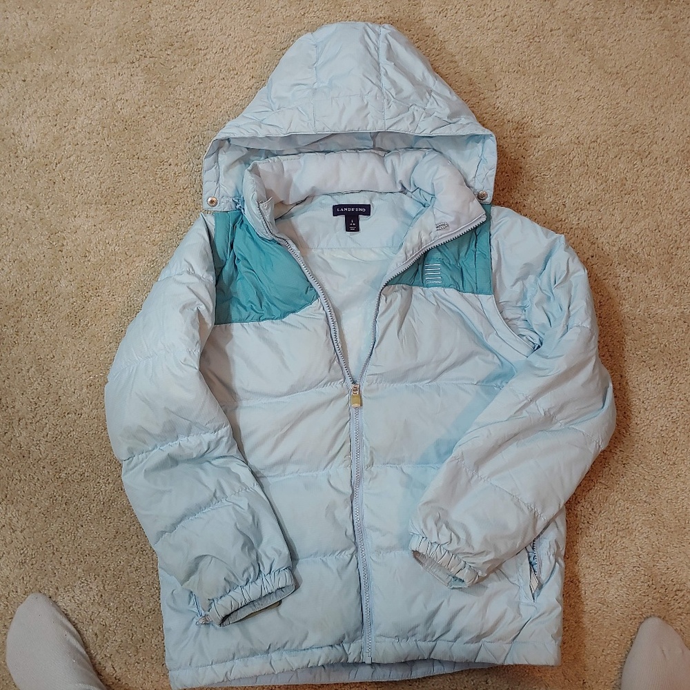 Womens L Lands End winter jacket detachable vest